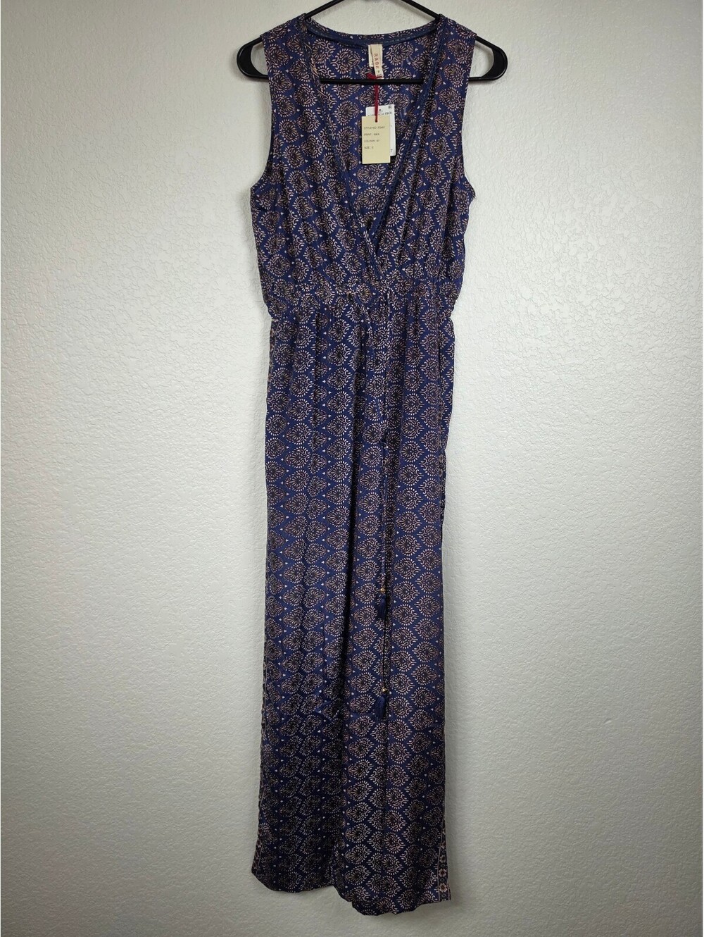 NWT Anthropologie Raga Blue Printed Sleeveless Jumpsuit